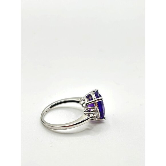 Amethyst Gemstone Ring Sterling Silver 925 Size 7.5 - Picture 7 of 12